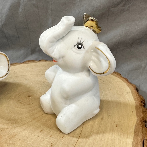 Set of 3 Vintage Ceramic White Elephants, Chen Star Collections - Picture 4 of 11